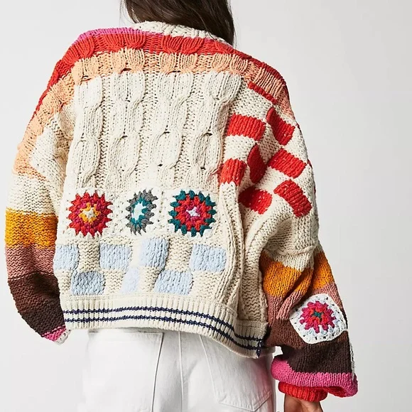 Free People Large Clear Skies Cardi oversized may fit plus size - Picture 3 of 12